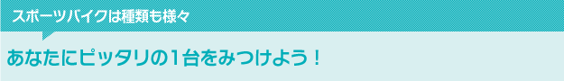 スポーツバイクは種類も様々　あなたにピッタリの1台をみつけよう！