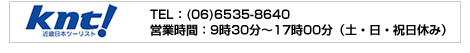 近畿日本ツーリスト TEL:(06)6535-8640 営業時間:9時30分～17時00分(土・日・祝日休み)