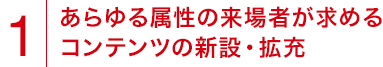 1.あらゆる属性の来場者が求めるコンテンツの新設・拡充